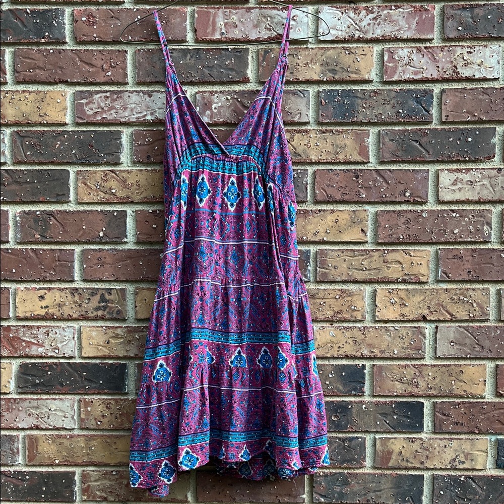 Forever 21 Purple and Blue Patterned Mini Dress
